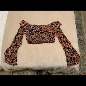 Crop floral top from urban